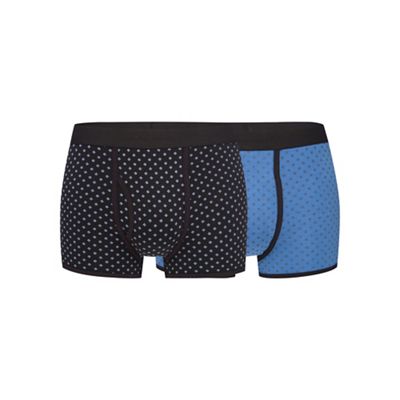 Pack of two blue geometric print trunks